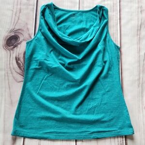Athleta Cowl Neck Scoop Tank Top Aqua Turquoise Blue | Women's Size L